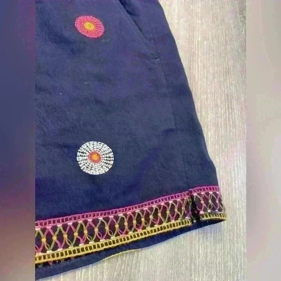 Madewell Navy Floral Flower Embroidered Shorts M - Picture 4 of 8